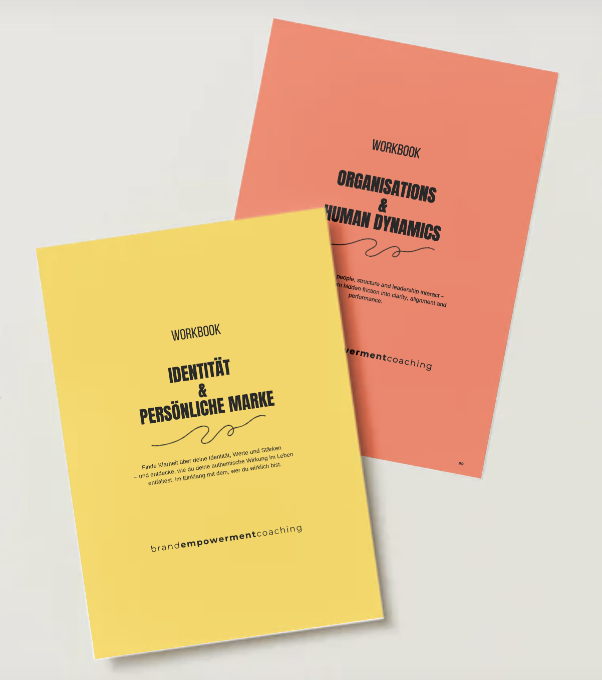 Zwei Workbook-Cover zu Identität und Organisationen